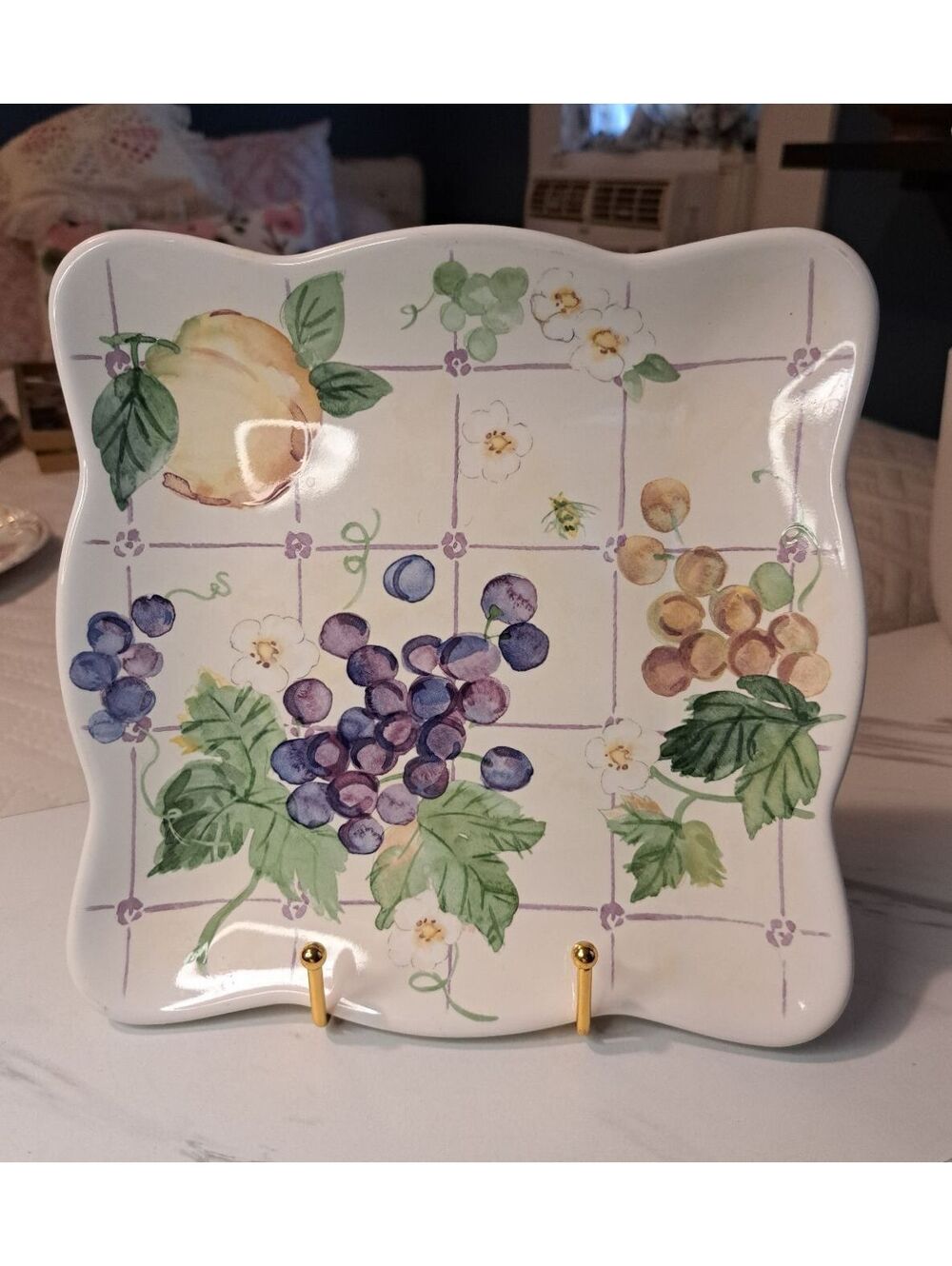 Vintage Pfaltzgraff Orchard Pattern 8.5" Square Buffet Plate